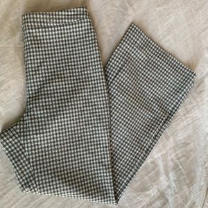 Aritzia grey/white checkered kick flare pants